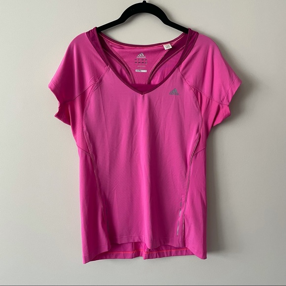 Adidas Pink ClimaCool Athletic Running Top medium - Picture 2 of 6